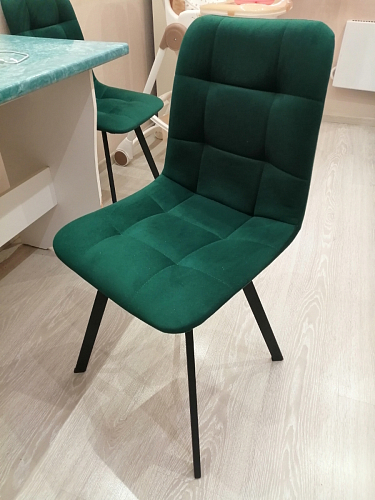 Стул на металлокаркасе Чилли черный / зеленый фото покупателя 1069