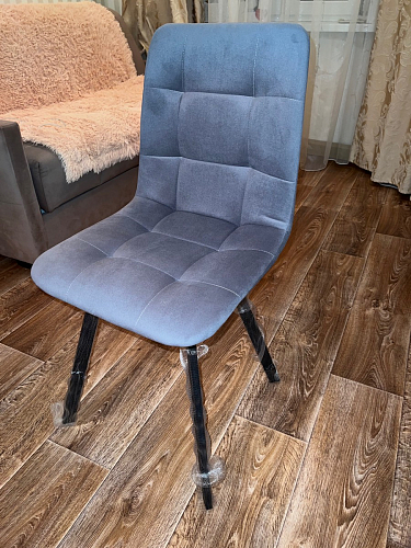 Стул на металлокаркасе Чилли синяя ткань / белый фото покупателя 275