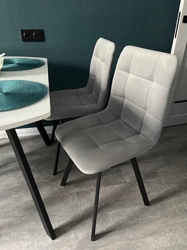 Стул на металлокаркасе Чилли К темно-серый (velutto 32) / черный фото покупателя 583