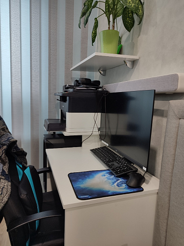 Стол компьютерный Джаз-24 правый белый фото покупателя 174