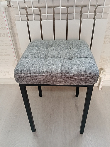 Табурет Байя микровелюр катания сильвер / черный фото покупателя 5