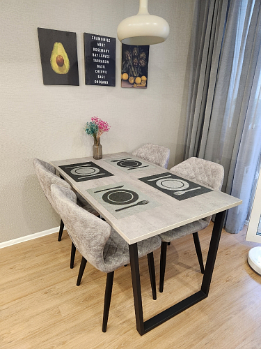 Стол Лота Лофт 140 25 мм черный матовый / бетон фото покупателя 932