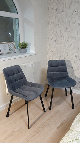 Стул на металлокаркасе Челси бежевый / черный фото покупателя 3