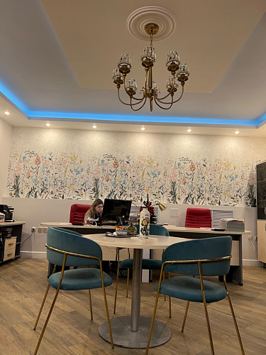 Стул на металлокаркасе Kamelia голубой / голубой / золотой фото покупателя 19