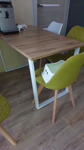 Деревянный стол Лота Лофт 120х75 белый матовый / дуб крафт золотой фото покупателя 803