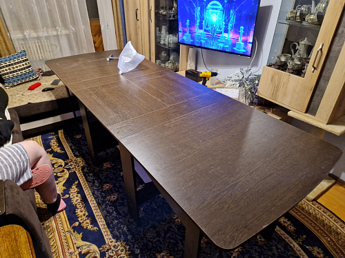 Стол обеденный раздвижной СтК7 дуб молочный фото покупателя 194