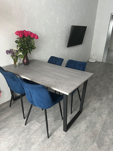 Стол Лота Лофт 140 25 мм черный матовый / бетон фото покупателя 887