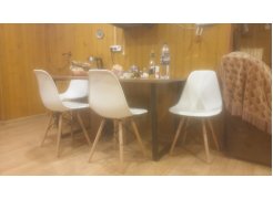 Стол Лота Лофт 140 25 мм черный матовый / бетон фото покупателя 5