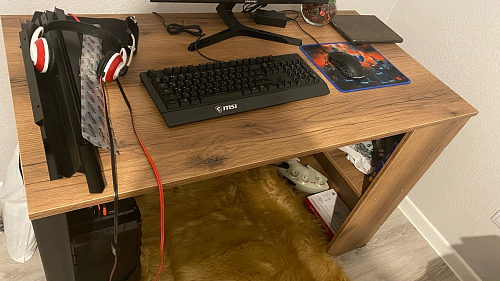 Письменный стол Битти Лофт 116х60х75 дуб вотан / черный матовый фото покупателя 80