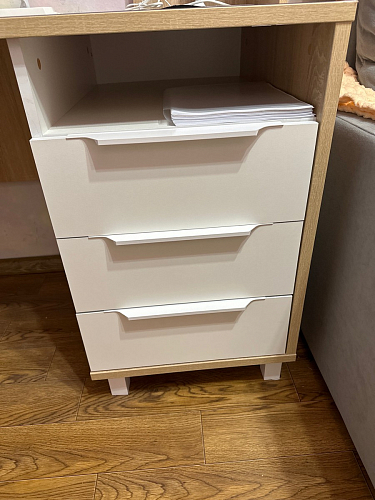 Компьютерный стол Комфорт 12.95 N дуб сонома / сатин фото покупателя 29