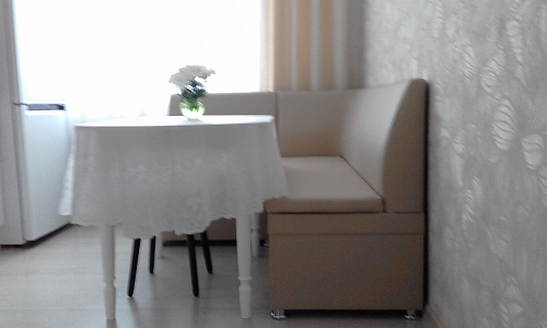 Кухонный диван Уют угловой экокожа белый правый фото покупателя 4