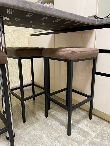 Барный стул Лофт ткань канди грей / черный матовый фото покупателя 95