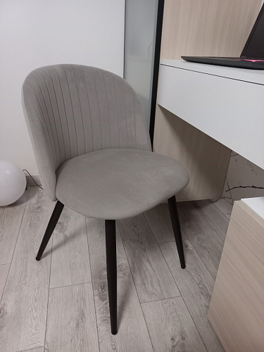 Стул на металлокаркасе Gabi dark beige / black / silver фото покупателя 500