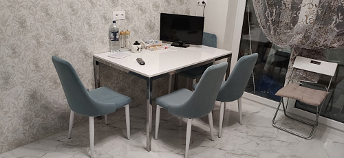 Стул на металлокаркасе Kora light purple / black фото покупателя 55