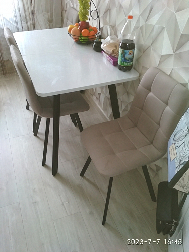 Стул на металлокаркасе Чилли синяя ткань / белый фото покупателя 617