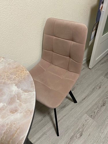 Стул на металлокаркасе Чилли К светло-серый велюр / черный каркас фото покупателя 1006