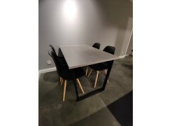 Деревянный стол Лота Лофт 120(160)х75 черный матовый / бетон светлый фото покупателя 369