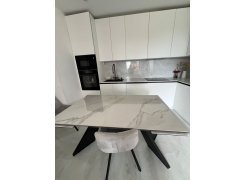 Керамический стол Ливи 140(200)х80х78 белый мрамор / черный фото покупателя 30