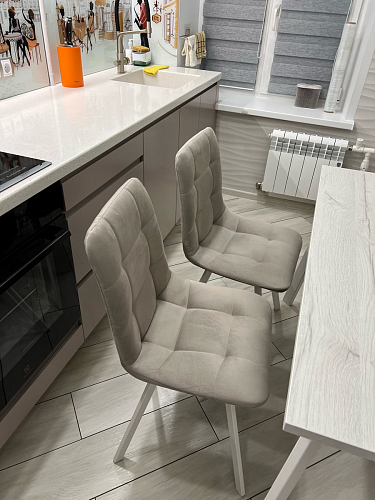 Стул на металлокаркасе Чилли синяя ткань / белый фото покупателя 1364