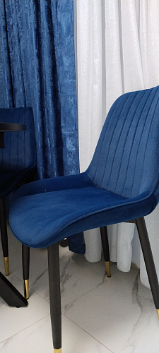 Стул на металлокаркасе Seda 01 blue / gold / black фото покупателя 41