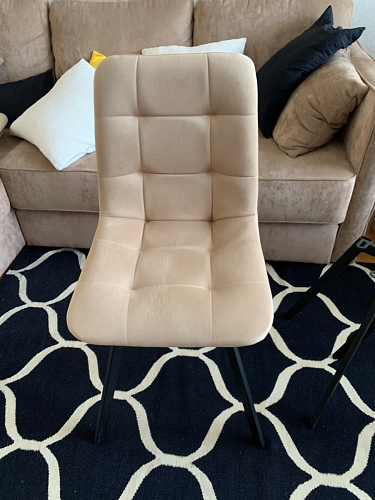 Стул на металлокаркасе Чилли К светло-серый велюр / черный каркас фото покупателя 1177