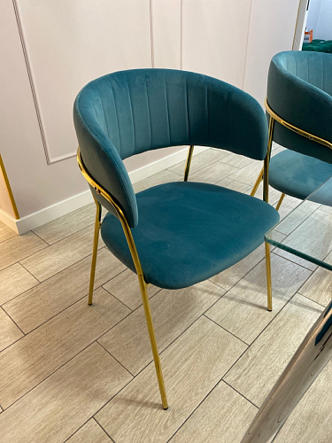Стул на металлокаркасе Kamelia green / gold фото покупателя 51