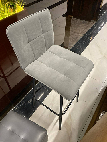 Полубарный стул Bari/Бари серый велюр фото покупателя 14