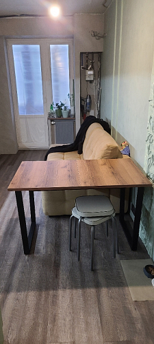 Стол Лота Лофт 140 25 мм черный матовый / бетон фото покупателя 347