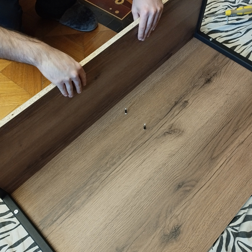 Письменный стол Клер Лофт дуб делано темный / черный матовый фото покупателя 14