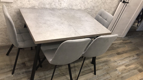 Стул на металлокаркасе Чилли К темно-серый (velutto 32) / черный фото покупателя 106