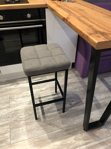 Барный стул Лофт микровелюр катания блэк / черный матовый фото покупателя 156