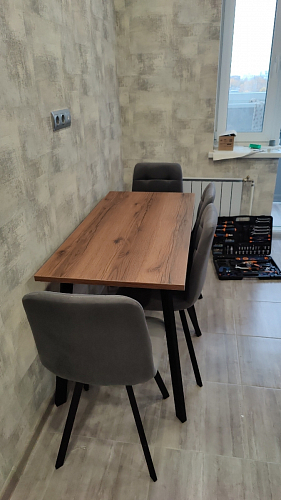 Обеденная группа Эделин темно-серый / бетон / черный матовый фото покупателя 26