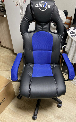 Компьютерное кресло Driver/Драйвер кожзам черный / ткань черный фото покупателя 129