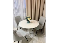 Стеклянный стол Tulip 90 black фото покупателя 33