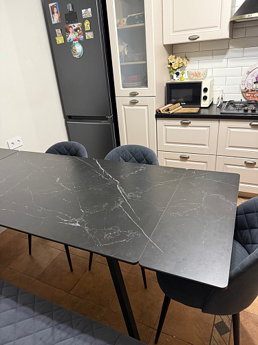 Керамический стол Норман 140(200)х80 серый мрамор larka grey / черный фото покупателя 49