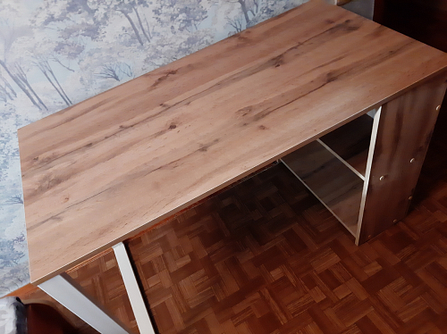 Письменный стол Битти Лофт 116х60х75 дуб вотан / белый матовый фото покупателя 56