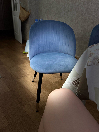 Стул на металлокаркасе Gabi dark beige / black / silver фото покупателя 158