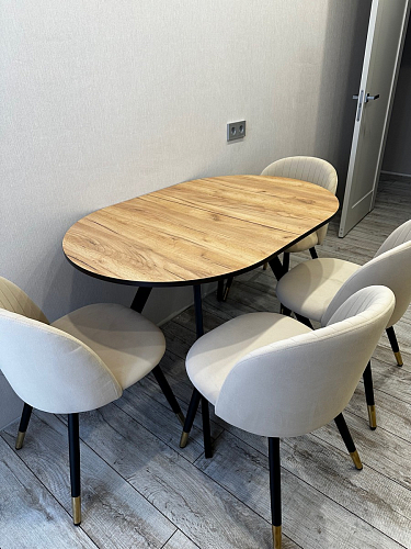 Стул на металлокаркасе Gabi dark beige / black / silver фото покупателя 554