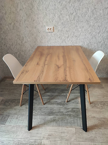 Стол Тринити Лофт 120 32 мм дуб галифакс табако / черный матовый фото покупателя 91