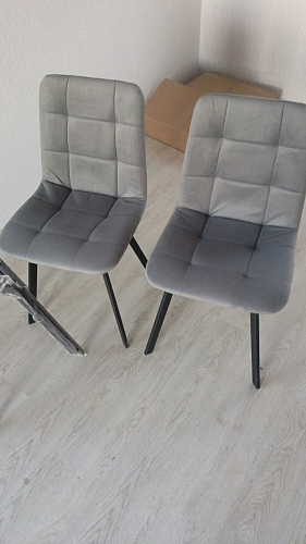 Стул на металлокаркасе Чилли синяя ткань / белый фото покупателя 527