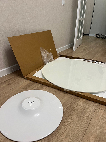 Стеклянный стол Tulip 90 white фото покупателя 37