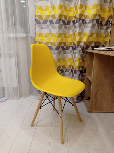 Пластиковый стул Eames PC-015 серо-голубой / дерево фото покупателя 64