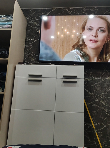 Комод Лайн 13.121 дуб серый craft K 002 PW / белый глянец пвх фото покупателя 4