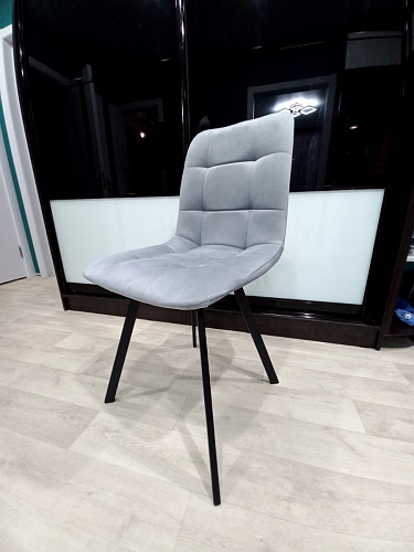 Стул на металлокаркасе Чилли К светло-серый велюр / черный каркас фото покупателя 799