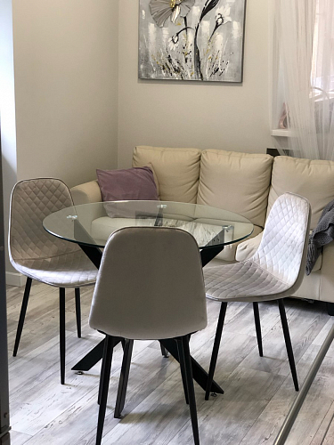 Стул на металлокаркасе Capri dark beige / white фото покупателя 12