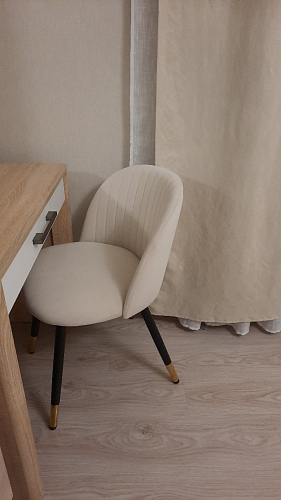 Стул на металлокаркасе Gabi dark beige / black / silver фото покупателя 32