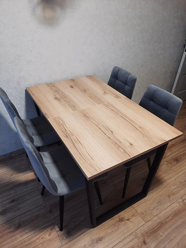 Стол Лота Лофт 140 25 мм черный матовый / бетон фото покупателя 500