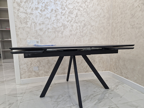 Керамический стол Вилли 140(200)х80 серый мрамор larka grey / черный фото покупателя 6