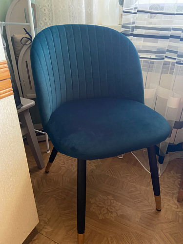 Стул на металлокаркасе Gabi 1 light blue / black / gold фото покупателя 206