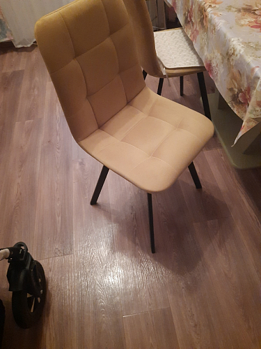 Стул на металлокаркасе Чилли К светло-серый велюр / черный каркас фото покупателя 970